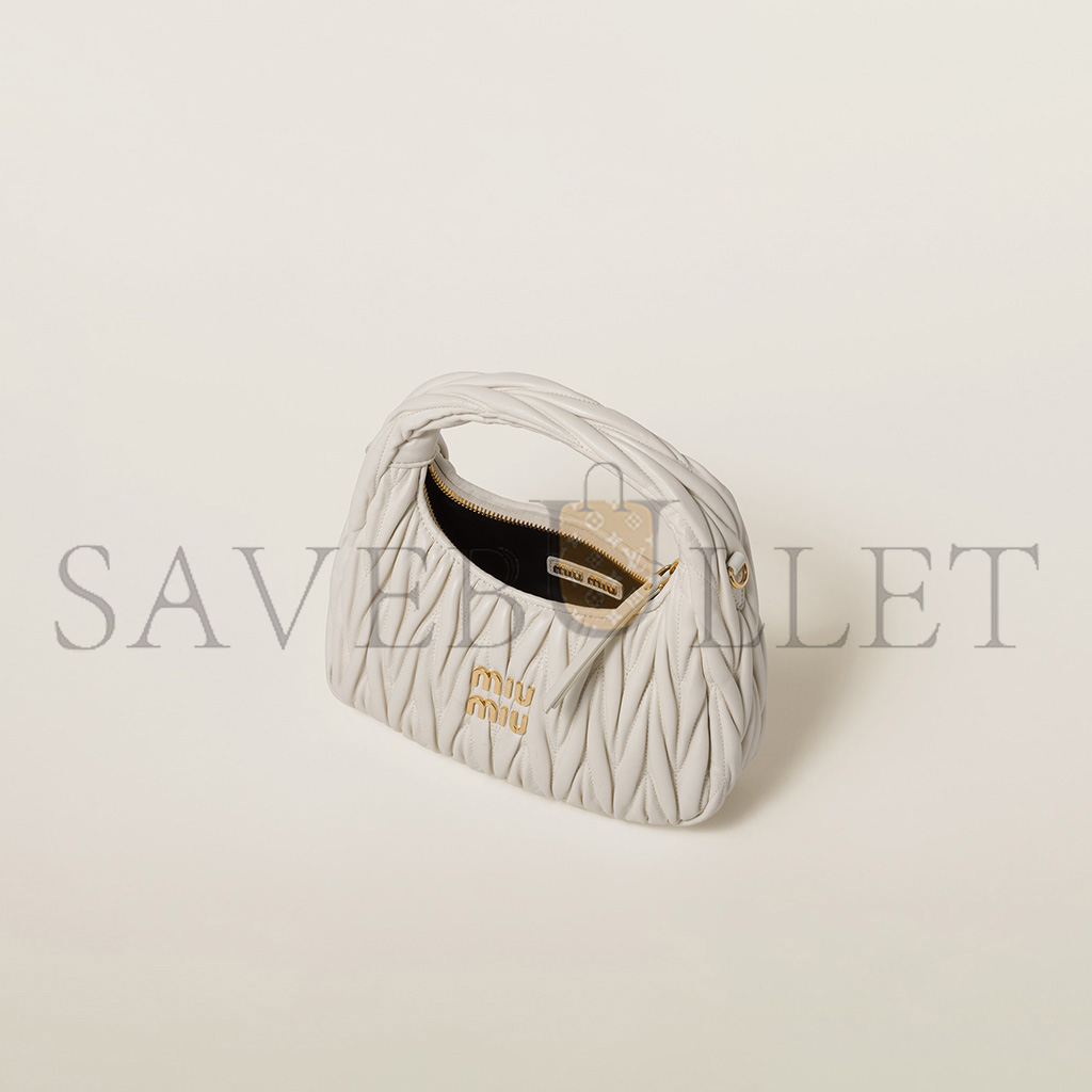 MIU MIU WANDER MATELASSÉ NAPPA LEATHER HOBO BAG 5BC125 (20*17*6cm) MIU MIU WANDER MATELASSÉ NAPPA LEATHER HOBO BAG 5BC125 (20*17*6cm)
